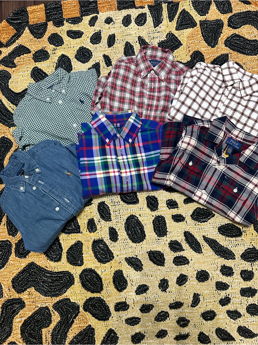 Polo by Ralph Lauren Boys Multi Color Plaid & Chambray Button-Down Shirt Set